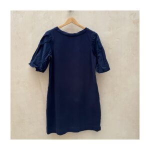 Vestido azul marino chicos mangas puff en talla M. Resorte wear. Preloved curado por Amelie