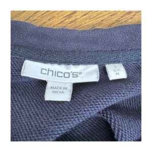 Vestido azul marino chicos mangas puff en talla M. Resorte wear. Preloved curado por Amelie