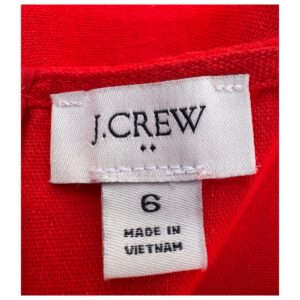 vestido minimalista corto rojo jcrew en mezcla de lino talla 6 sin mangas con bolsas laterales. segunda mano premium. preloved