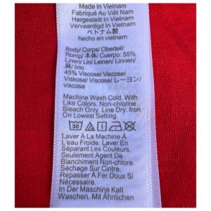 vestido minimalista corto rojo jcrew en mezcla de lino talla 6 sin mangas con bolsas laterales. segunda mano premium. preloved