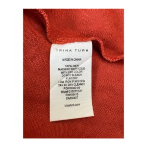 Vestido 100% lino Trina Turk x Out of Office color terracota, talla M. Boiho chic