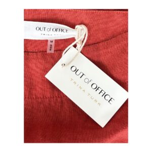 Vestido 100% lino Trina Turk x Out of Office color terracota, talla M. Boiho chic
