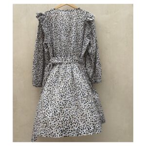 Vestido corto 100% algodón con estampado lepardo suave, talla S y marca J.Crew. Estilo romantico, soft girl
