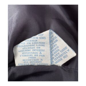 Vestido de segunda mano Boden de pana azul marino con lunares chartreuse, botones frontales y manga 3/4, talla 12