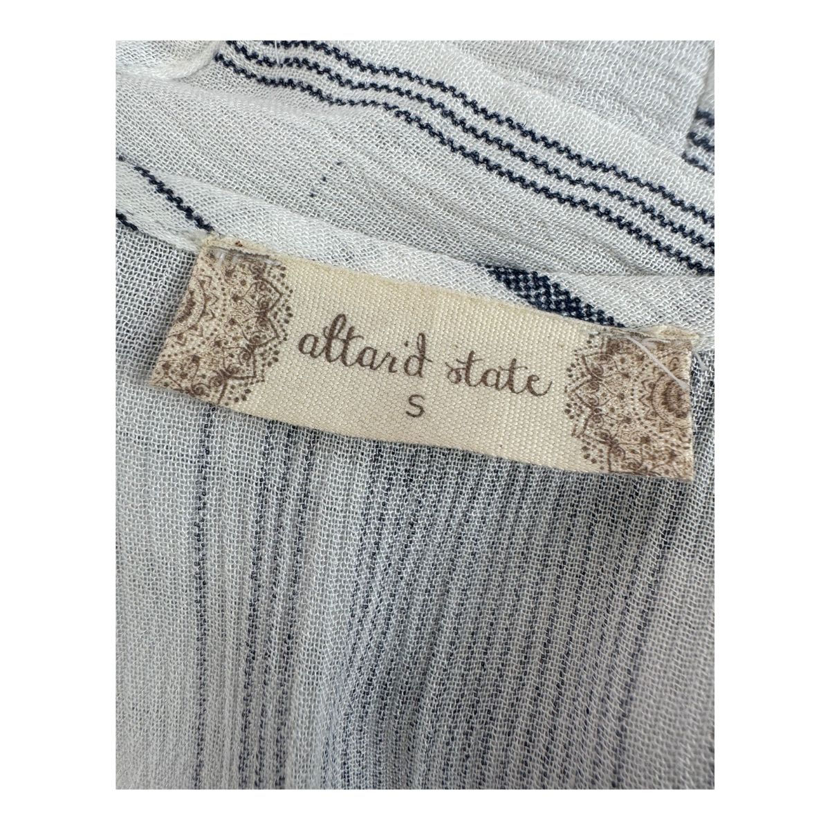 Vestido striped wrap maxi , marca altard state, talla S y estilo clásico coastal grandma