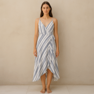 Vestido striped wrap maxi , marca altard state, talla S y estilo clásico coastal grandma
