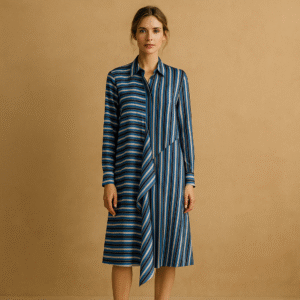 Vestido Seda Mulberry Akris. Sastrería suiza en talla 8. Estilo old money