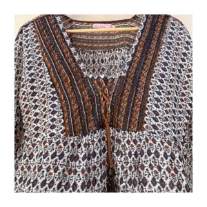 Blusa calypso st barth túnica con fibras naturales premium en talla S estilo boho chic ideal para verano en yate