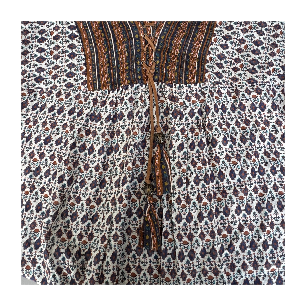 Blusa calypso st barth túnica con fibras naturales premium en talla S estilo boho chic ideal para verano en yate