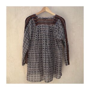 Blusa calypso st barth túnica con fibras naturales premium en talla S estilo boho chic ideal para verano en yate