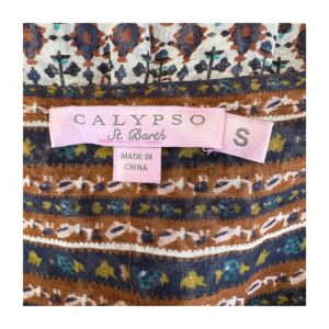 Blusa calypso st barth túnica con fibras naturales premium en talla S estilo boho chic ideal para verano en yate
