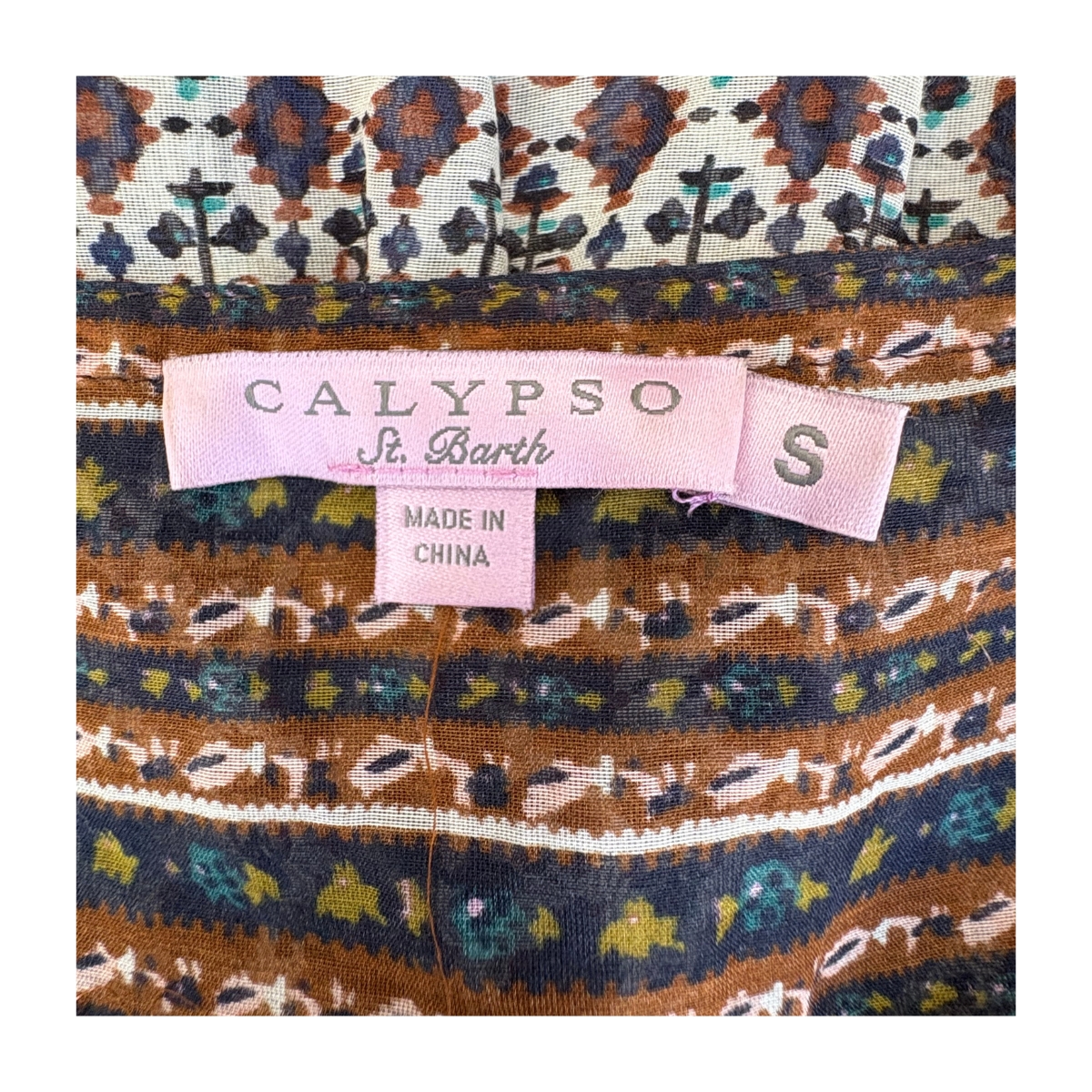 Blusa calypso st barth túnica con fibras naturales premium en talla S estilo boho chic ideal para verano en yate