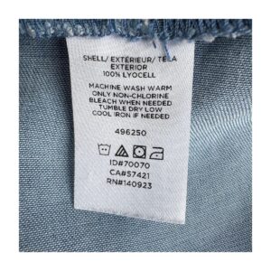 Blusa cruzada Lyocell azul chambray con mangas mariposa, talla XS estilo coquette