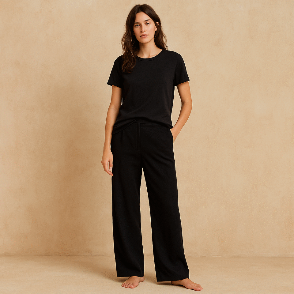 Tee algodón premium pima de Veronica Beard en talla L estilo old money ideal para armario capsula