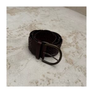 Cinturón artesanal en cuero bonded color chocolate estilo western y boho chic