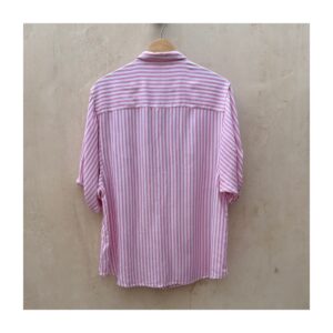Camisa rayas en rosa y blanca con mezcla de lyocell en talla M, estilo cottagecore