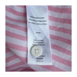 Camisa rayas en rosa y blanca con mezcla de lyocell en talla M, estilo cottagecore