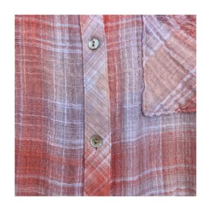 Camisa Cloth & Stone en tones coral, lavanda y crema. Talla S Estilo prairie