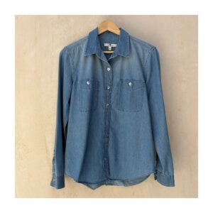 Camisa chambray algodón premium de 7 for allmankind. estilo lujo casual californiano y talla S