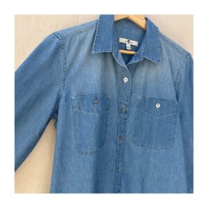 Camisa chambray algodón premium de 7 for allmankind. estilo lujo casual californiano y talla S