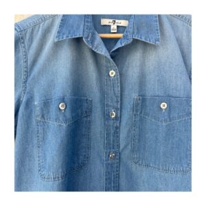 Camisa chambray algodón premium de 7 for allmankind. estilo lujo casual californiano y talla S