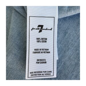 Camisa chambray algodón premium de 7 for allmankind. estilo lujo casual californiano y talla S