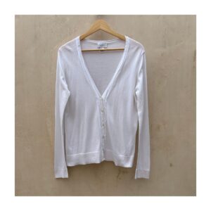 Cardigan blanco Loft algodón en talla L. Basico atemporal. Preppy style