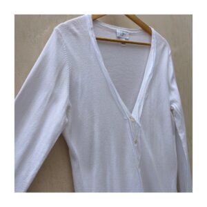 Cardigan blanco Loft algodón en talla L. Basico atemporal. Preppy style