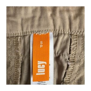 Falda plisada Lucy beige corta en Tencel. Talla S