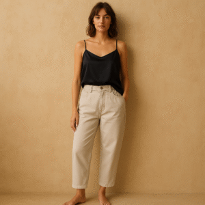 Jeans Lauren straight piedra cropped, talla 6 con estilo old money ideales para armario cápsula