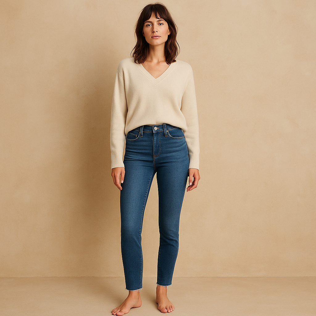 Heritage denim Paige ultra skinny con raw hem láser. Talla 26 estilo french girl Tecnología transcend que mantiene forma. low-key style, luxury urbano y momentos de slow living
