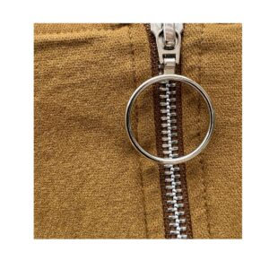 Minifalda Y2K ocre Genquo. Talla S cierre O-ring y estilo grunge