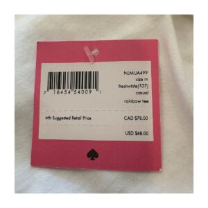 Tee Rainbow Kate Spade de algodón peruano premium, talla mediana y estilo whimsical