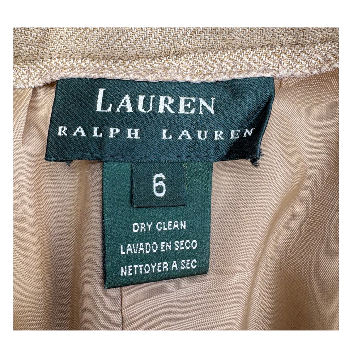 Pantalón lino arena Lauren. Ralph lauren Talla 6 estilo old money
