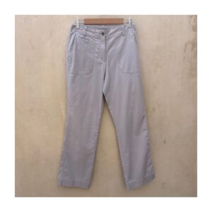 Pantalón workwear en gris perla de algodón, estilo minimal Tokio y talla M