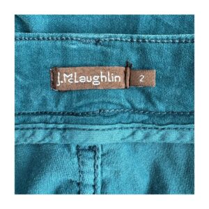 Pantalón de pana turquesa J.McLaughlin en talla 2 estilo preppy con tiro medio alto y corte recto