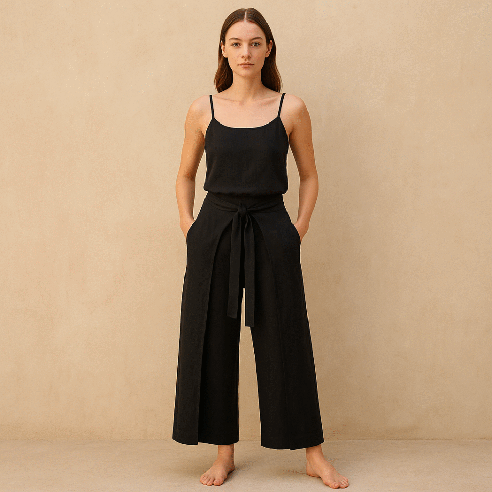 Palazzo en mezcla de lino. Marca Jonny Cota talla (M) estilo lagenlook