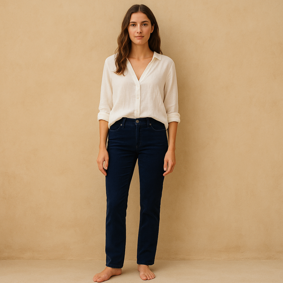 Pantalón Flawless pana azul marino, talla 8 y marca Talbots. Estilo preppy y old money