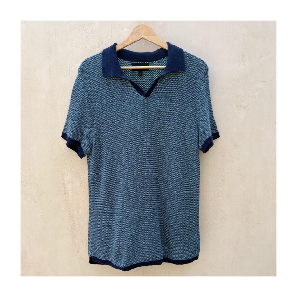 Polo premium diseño geométrico,marca Bonobos en talla S y 100%algodón. Estilo preppy