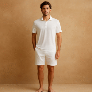 Vuori Strato Tech Polo: Polo para hombre. En blanco y talla XL sporty luxury. ideal para golf y tennis