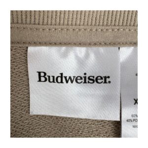Pullover Budweiser águila americana beige piedra, talla XS estilo retro Y2K