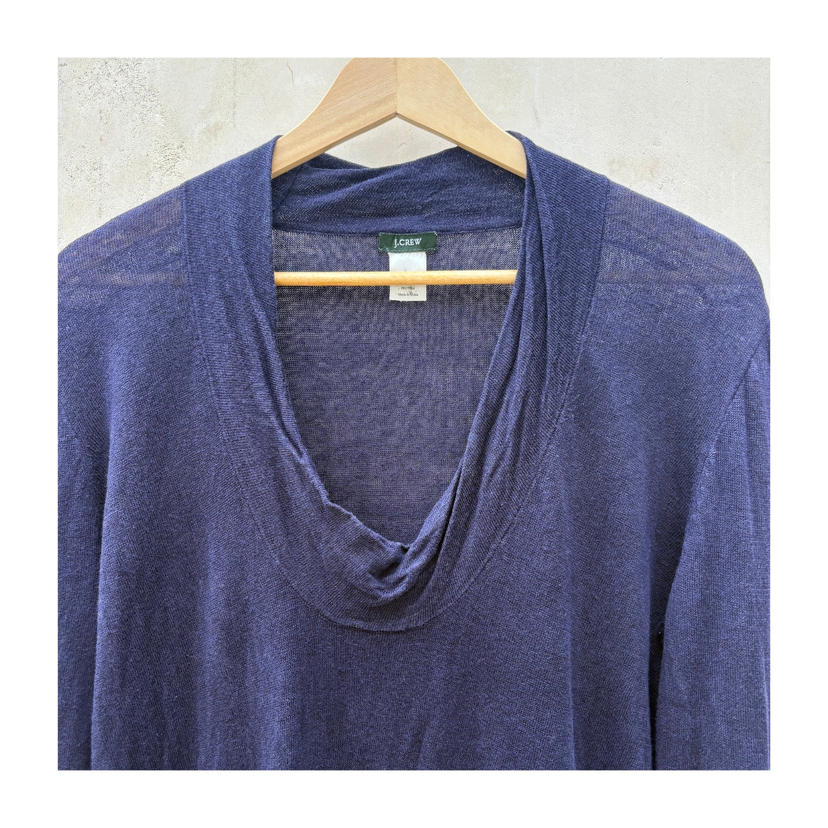 Pullover azul marino lino puro ideal para guardarropa cápsula de verano, marca JCrew talla S. estilo preppy