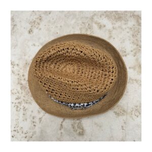 Fedora en tonos tierra de Steve Madden con banda animal print talla one size. Estilo cottagecore y coastal grandma