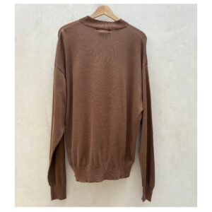 Sweater marrón caramelo Baracuta en mezcla de seda y algodón. XL estilo old money