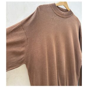 Sweater marrón caramelo Baracuta en mezcla de seda y algodón. XL estilo old money