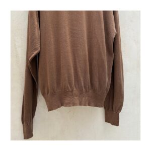 Sweater marrón caramelo Baracuta en mezcla de seda y algodón. XL estilo old money