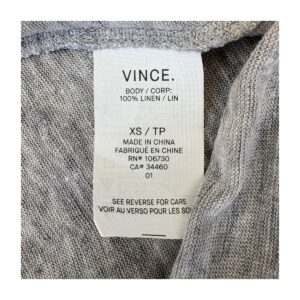 Tee esencial de Vince de lino en gris melange y talla XS, estilo old money para armario cápsula de verano